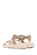 Women's Gold Flat Comfort Sandals | Derimod