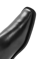 Women's Black Zippered Leather Boots | Derimod