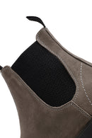 Men's Gray Nubuck Leather Casual Chelsea Boots | Derimod