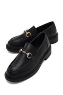 Kadın Siyah Tokalı Maskülen Loafer | Derimod
