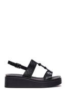 Women's Black Ankle Strap Thick Soled Sandals | Derimod