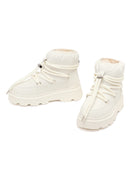 Woman Cream Lace-Up Thick-Soled Boots | Derimod