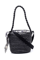 Women's Straw Handbag with Accessory Detail | Derimod