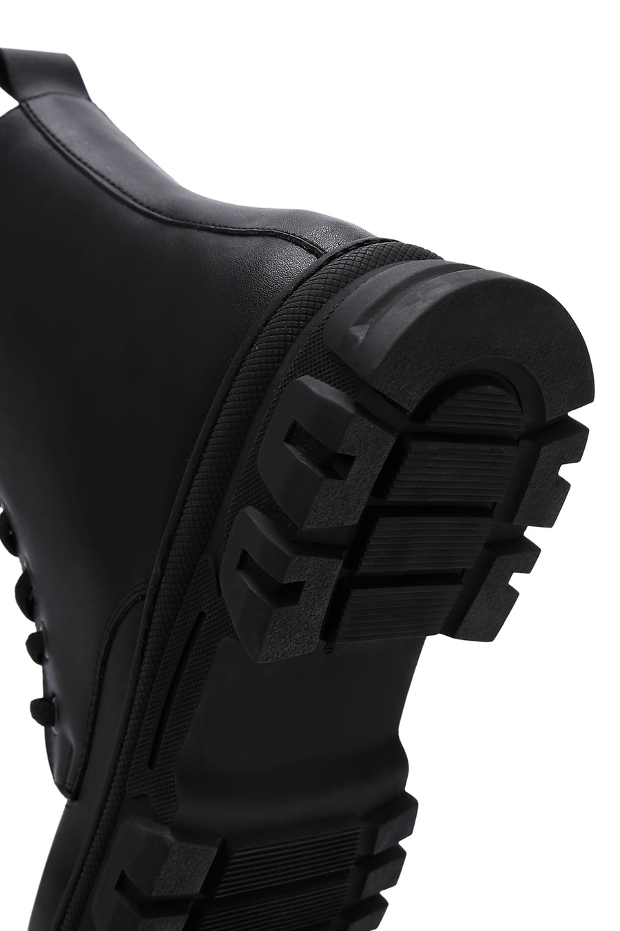 Women's Black Lace-Up Zipper Detailed Combat Boots