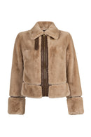 Livigno Woman Beige Short Teddy Coats | Derimod