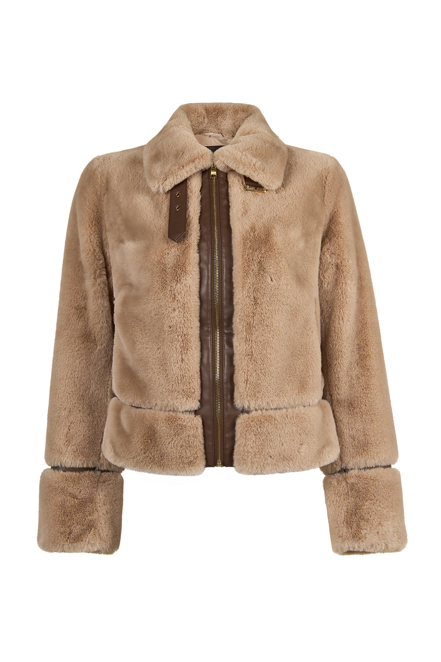 Livigno Woman Beige Short Teddy Coats 26WGP5666FF | Derimod