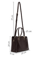 Woman Brown Classic Shoulder Bag with Long Strap | Derimod