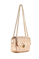 Women's Pink Long Strap Quilted Metallic Crossbody Bag | Derimod