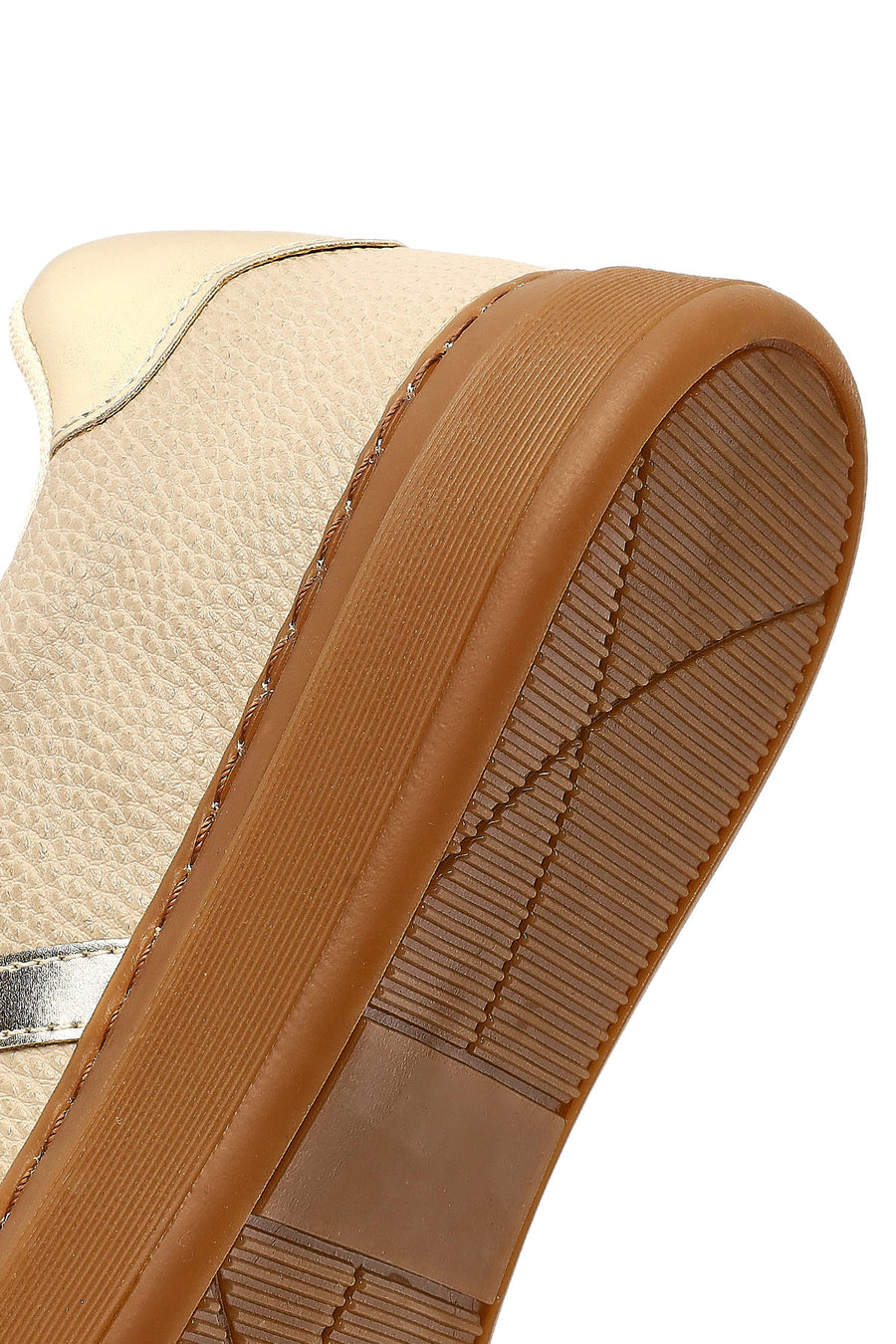 Woman Beige Lace-up Sneakers