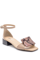 Women's Mink Leather Thick Low Heel Sandals | Derimod