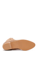 Women's Tan Suede Leather Cowboy Boots | Derimod