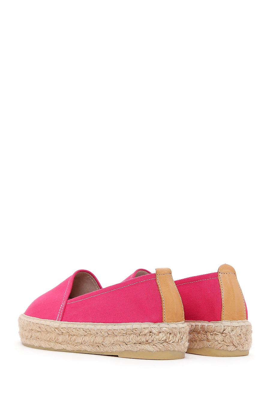 Kadın Pembe Hasır Tabanlı Espadril