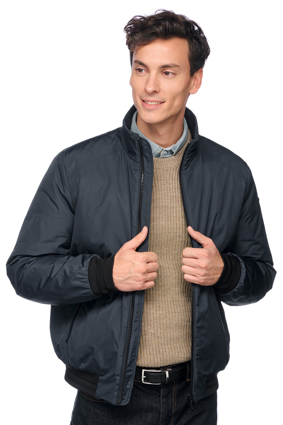 Geox Men's Navy Blue M Vincit Zippered Jacket M4620JT3163F0388 | Derimod