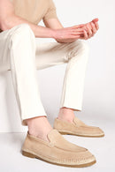 Men's Beige Suede Leather Casual Loafer | Derimod