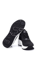 Women's Black Thick Soled Fabric Sneaker | Derimod