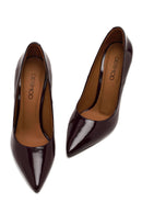 Woman Burgundy High Thin-Heel Patent Leather Leather Stiletto | Derimod