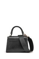 Geox Women's Black Ciclamina Leather Mini Crossbody Bag | Derimod