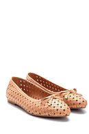 Women's Leather Printed Ballerinas | Derimod