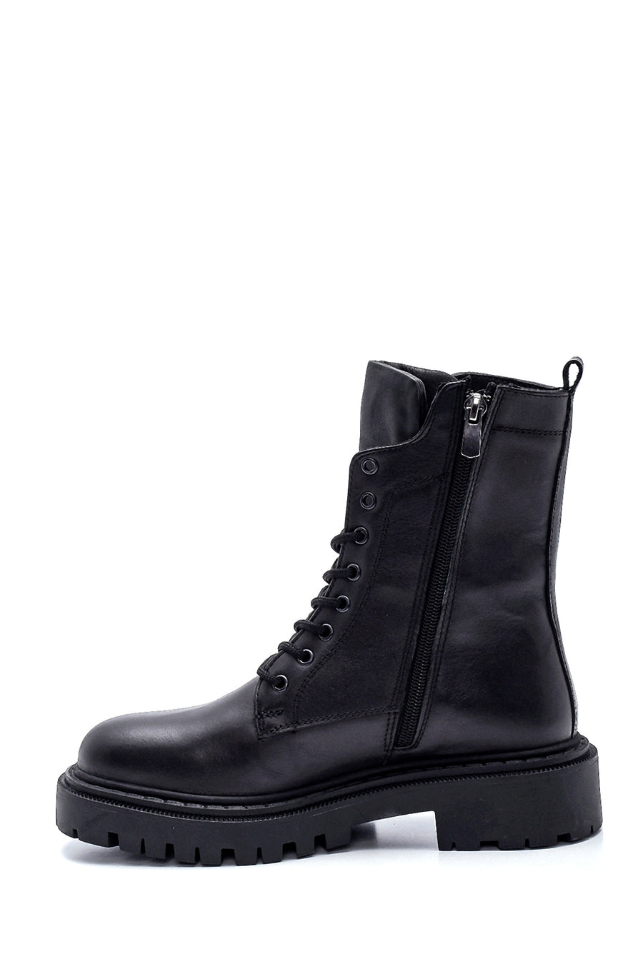Women's Leather Zippered Boots