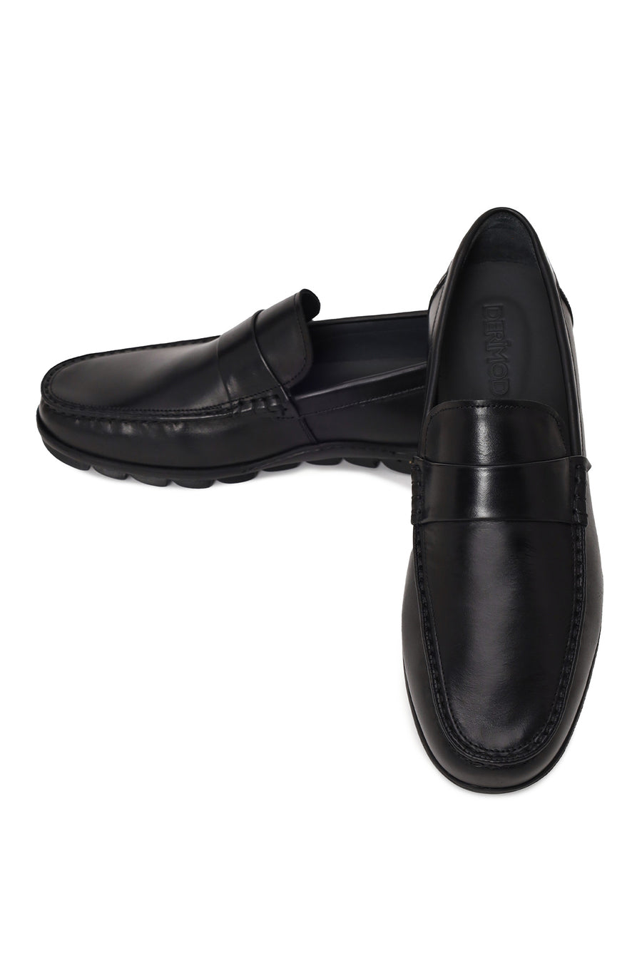 Erkek Siyah Deri Casual Loafer