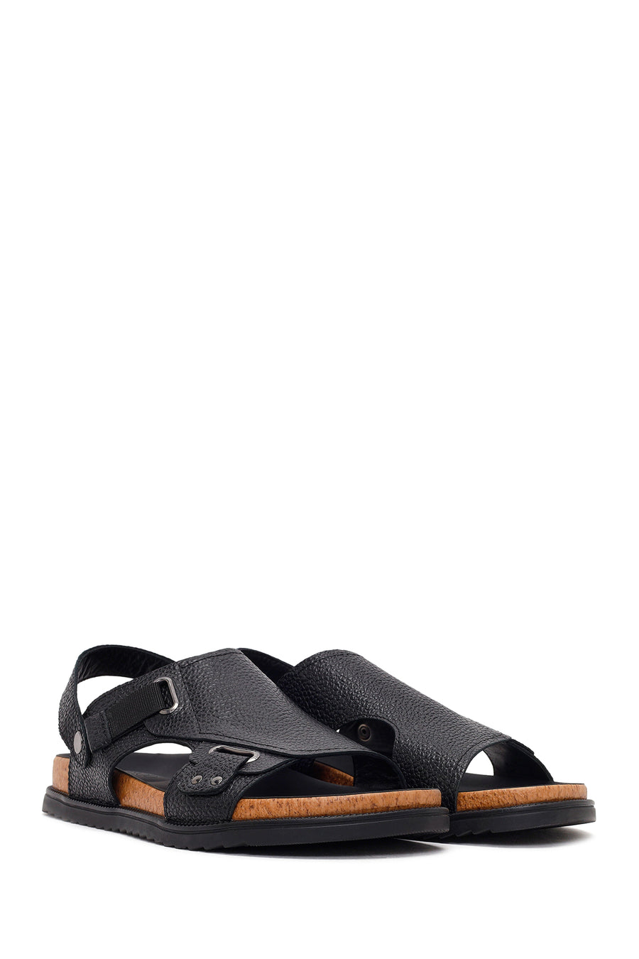 Male Black Leather Sandals
