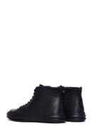 Men's Black Leather High Top Sneaker | Derimod