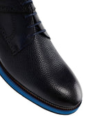 Men's Navy Blue Lace-up Leather Casual Shoes | Derimod