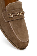 Woman Mink Buckled Suede Masculine Loafer | Derimod