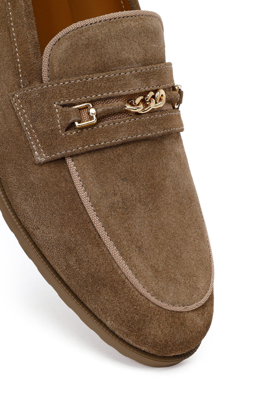 Woman Mink Buckled Suede Masculine Loafer