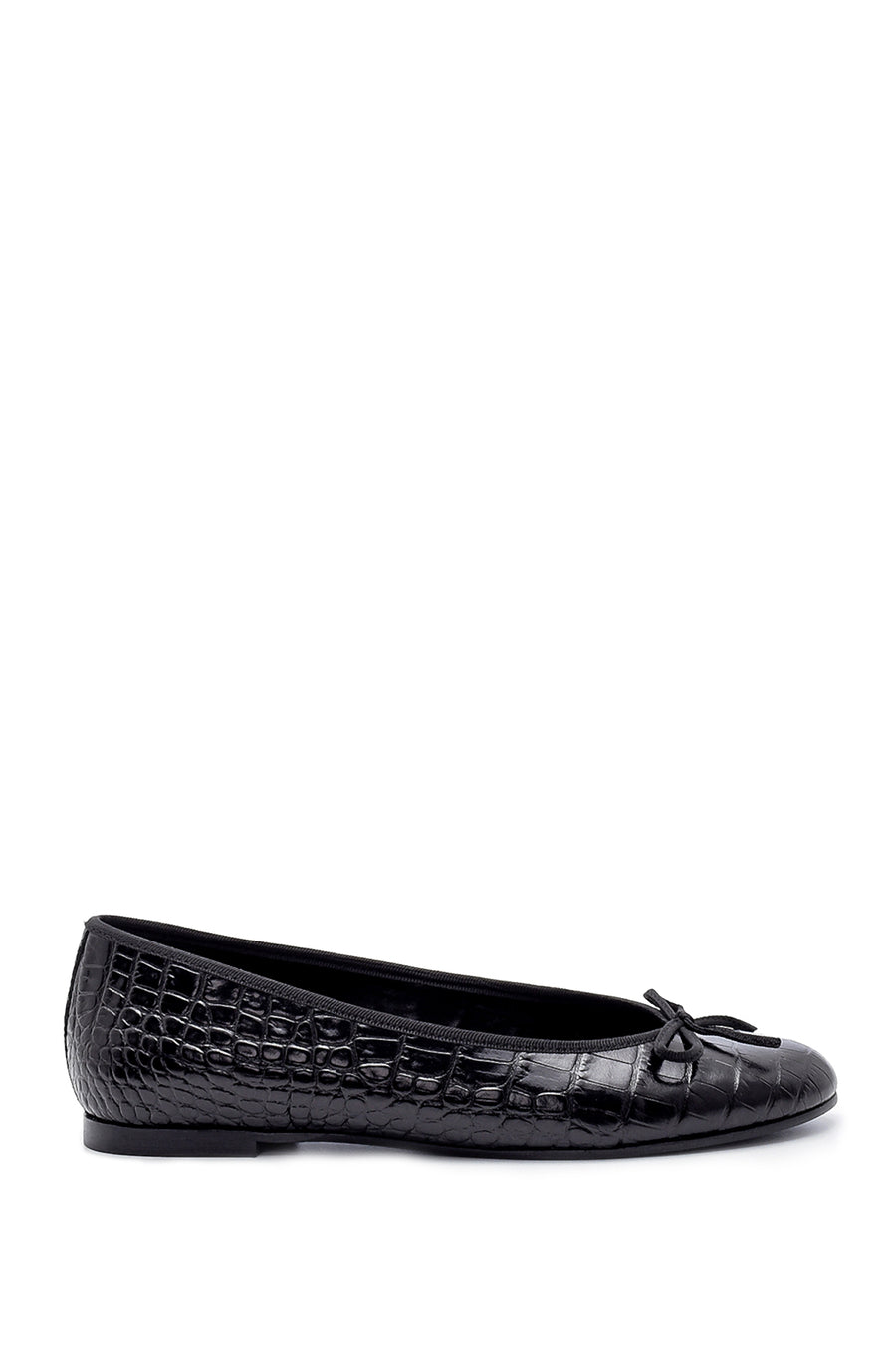 Women's Leather Crocodile Patterned Ballerinas 20WFD1370E3 | Derimod