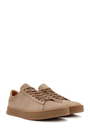 Men's Beige Lace-Up Suede Leather Sneaker | Derimod