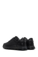 Erkek Siyah Bağcıklı Deri Casual Sneaker | Derimod