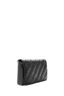 Women's Black Knitted Shoulder Bag with Printed Straps | Derimod