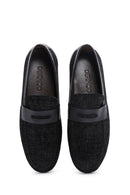 Men's Black Printed Leather Casual Loafer | Derimod