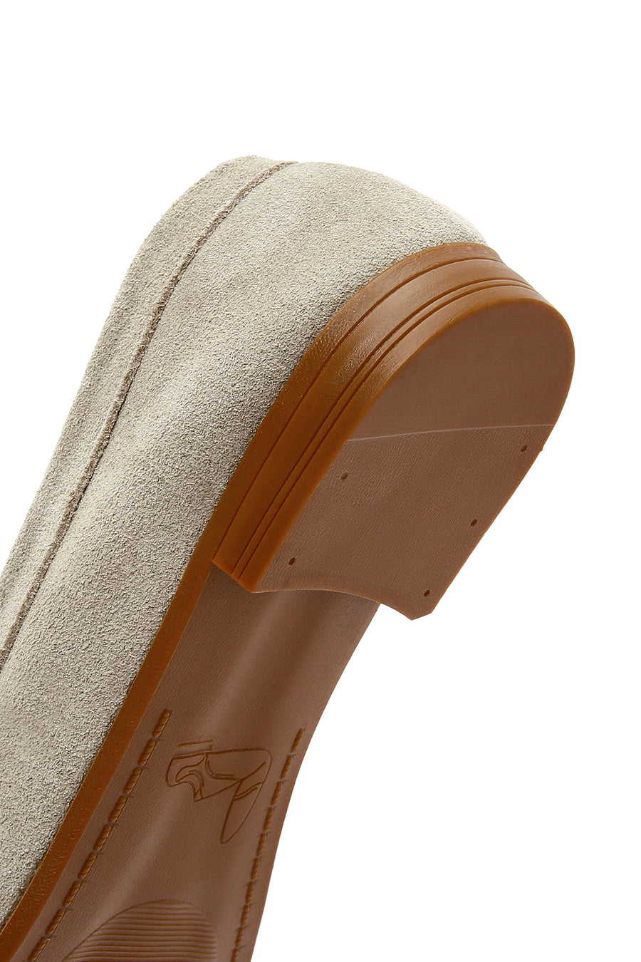 Women's Beige Suede Leather Masculine Loafer