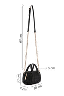 Women's Black Long Strap Printed Crossbody Bag | Derimod