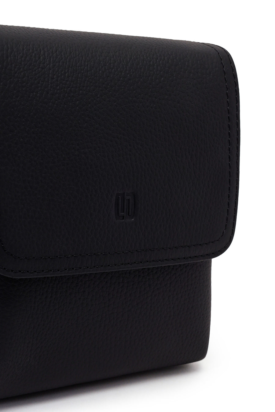 Male Black Long-Strap Leather Messenger Bag