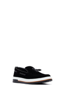 Erkek Siyah Püsküllü Süet Deri Casual Loafer | Derimod