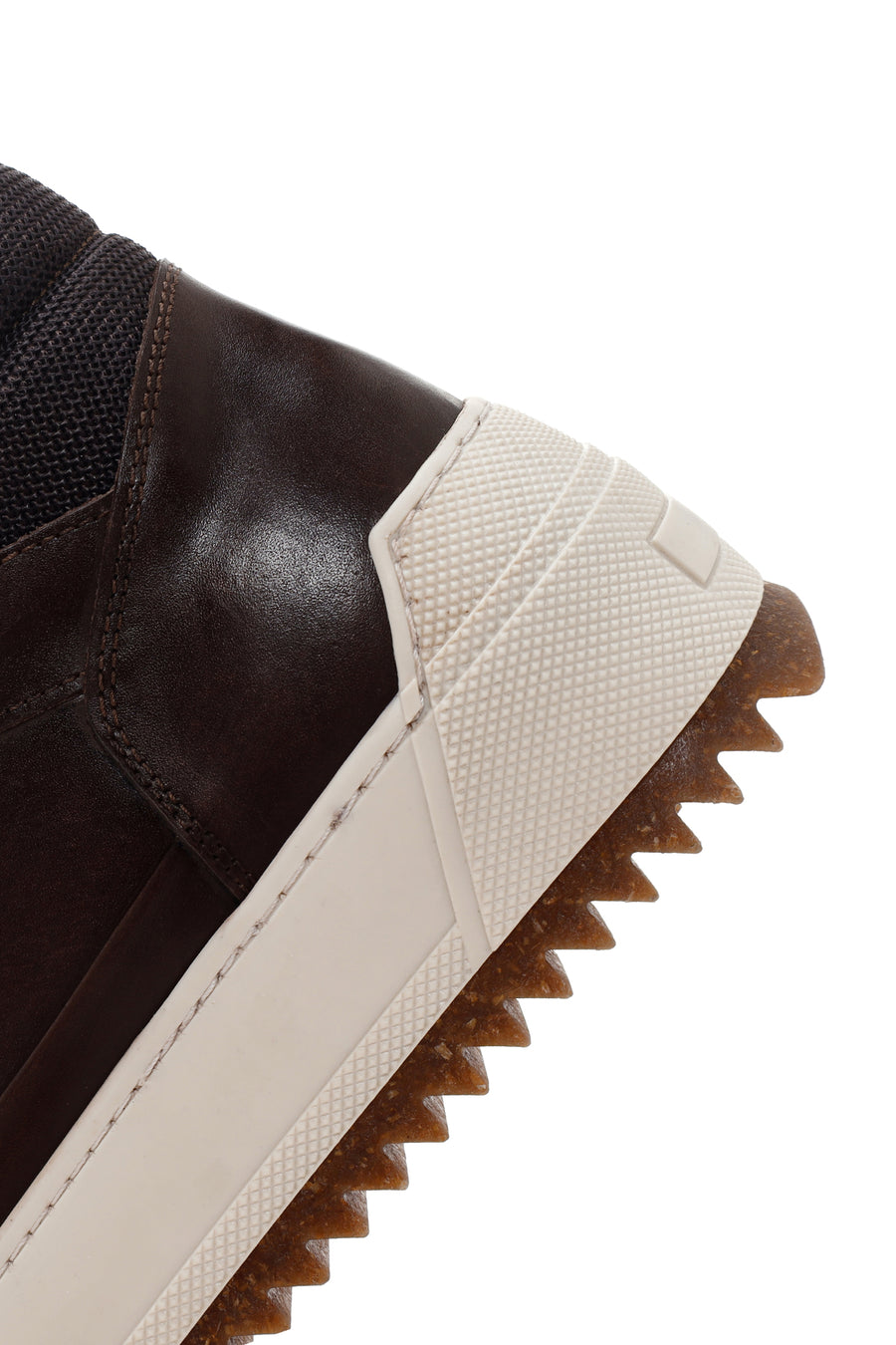 Men's Brown Thick-Sole Leather Sports Boots