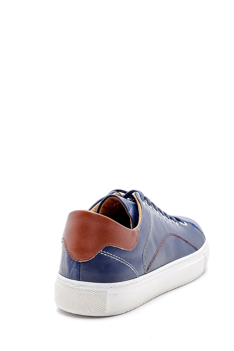 Men's Leather Sneaker with Stitching Detail
