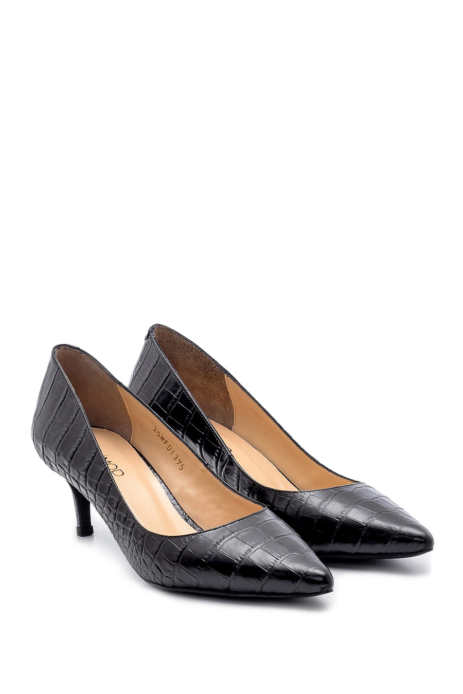 Women's Leather Crocodile Patterned Stiletto