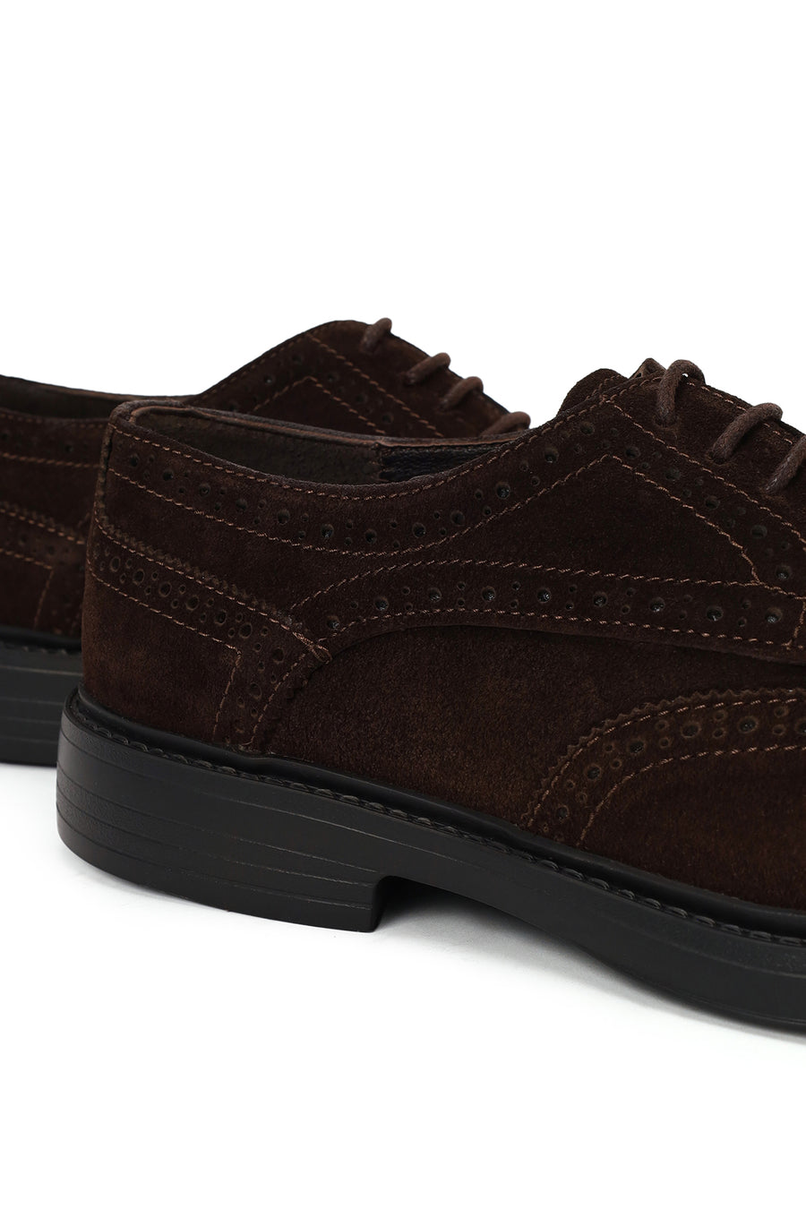 Male Brown Lace-up Suede Casual Shoes