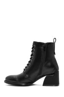 Women's Black Zippered Chunky Heel Boots | Derimod