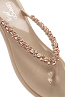 Kadın Bej Parmak Arası Taşlı Jelly Terlik | Derimod