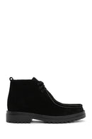 Men's Black Zippered Suede Leather Boots | Derimod