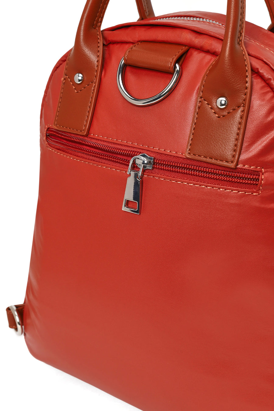 Woman Orange Long-Strap Backpack