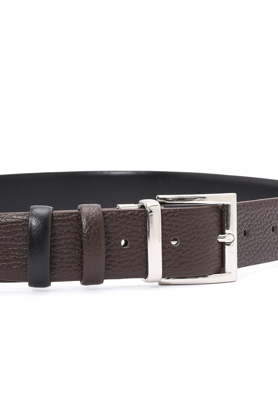 Men's Black Double Sided Leather Belt