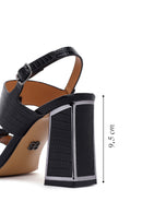 Women's Black Ankle Strap Heeled Sandals | Derimod