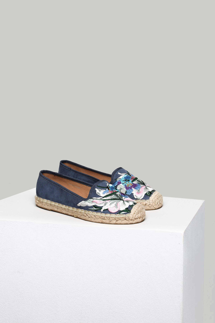 Blue Embroidered Women's Espadrille