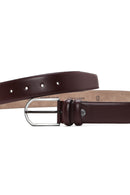 Men's Burgundy Leather Belt | Derimod